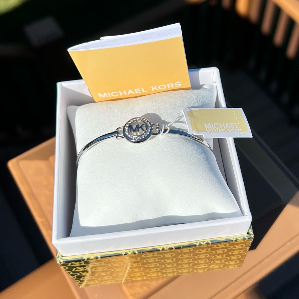 Michael Kors Silver Tone Logo Bracelet - Picture 2 of 4